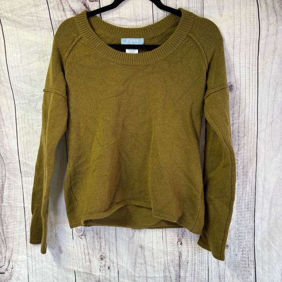 U-Knit Olive Green Pure Cashmere Long Sleeve Sweater Medium - Picture 1 of 5